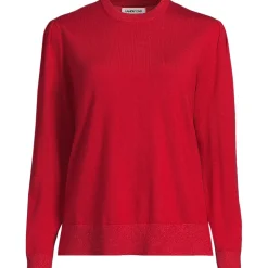 Merino-Pullover mit Lurex-Ausschnitt für Damen