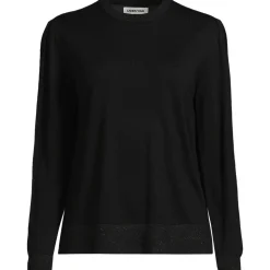 Merino-Pullover mit Lurex-Ausschnitt für Damen
