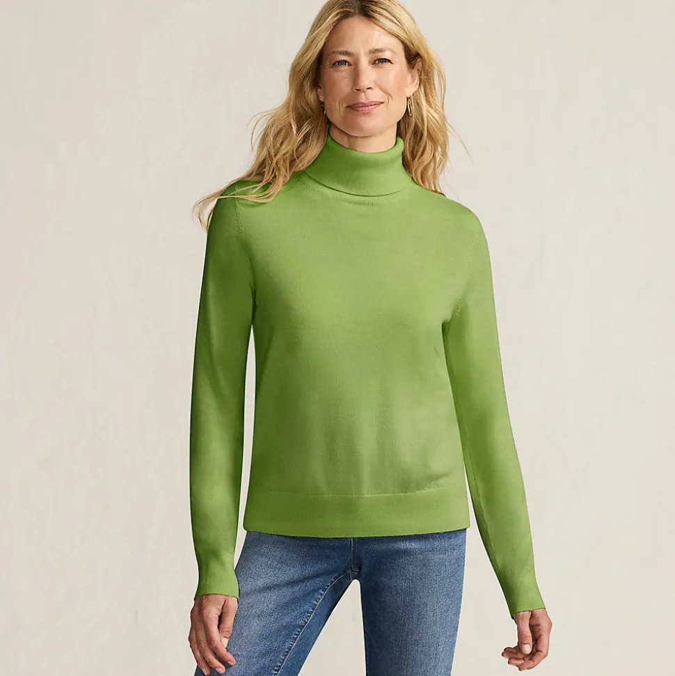 Merino-Pullover mit weitem Rollkragen für Damen