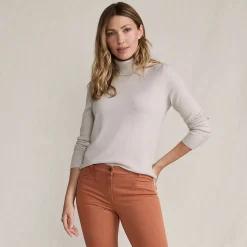 Merino-Pullover mit weitem Rollkragen für Damen