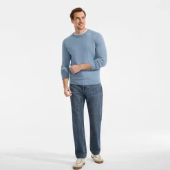 Merino-Rundhalspullover für Herren