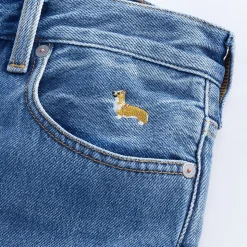 Mid Waist Baggy Jeans aus Baumwolle
