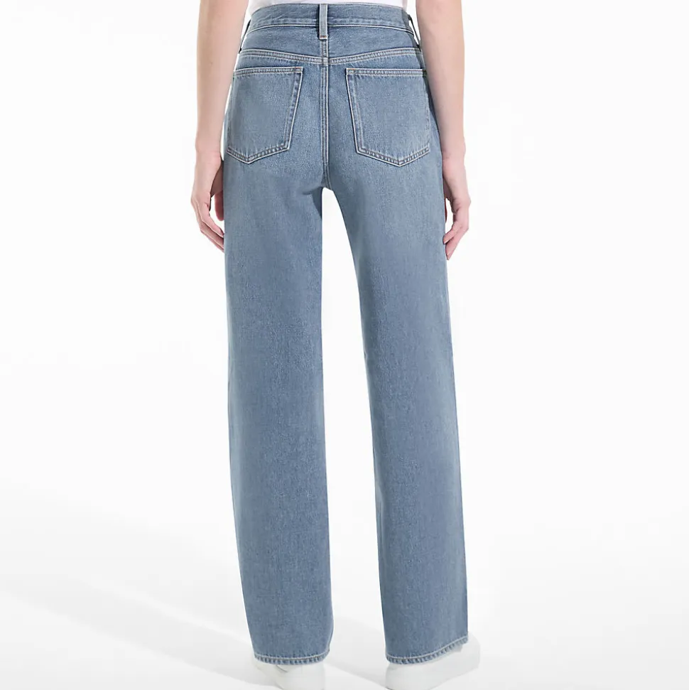 Mid Waist Baggy Jeans aus Baumwolle