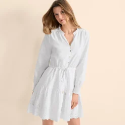 Minikleid mit Lochstickerei für Damen