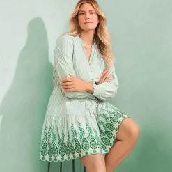 Minikleid mit Lochstickerei für Damen