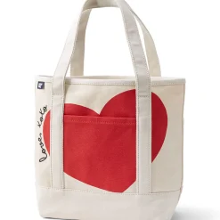 Mittelgroße offene Canvas-Tasche mit Printmuster für Damen
