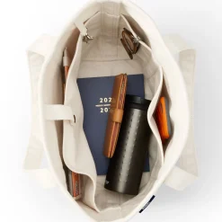 Mittelgroße offene Canvas-Tasche