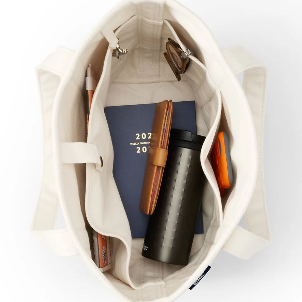 Mittelgroße offene Canvas-Tasche
