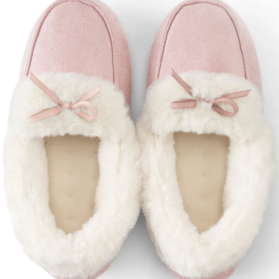 Mokassin-Slipper in Veloursleder-Optik für Damen
