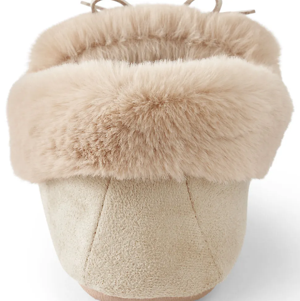 Mokassin-Slipper in Veloursleder-Optik für Damen
