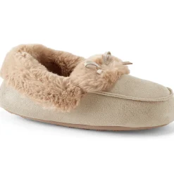 Mokassin-Slipper in Veloursleder-Optik für Damen