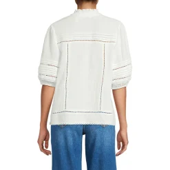 Musselin-Bluse mit Leiterborte für Damen