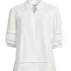 Musselin-Bluse mit Leiterborte für Damen
