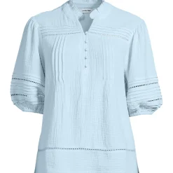 Musselin-Bluse mit Leiterborte für Damen
