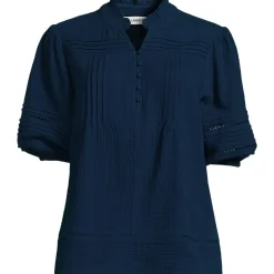 Musselin-Bluse mit Leiterborte für Damen