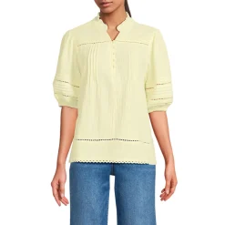 Musselin-Bluse mit Leiterborte für Damen