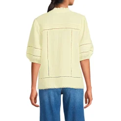 Musselin-Bluse mit Leiterborte für Damen
