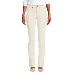 Naturfarbene Straight Fit Jeans Mid Waist