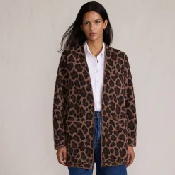 Offener Long-Cardigan aus Wimperngarn für Damen