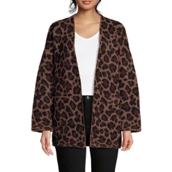 Offener Long-Cardigan aus Wimperngarn für Damen