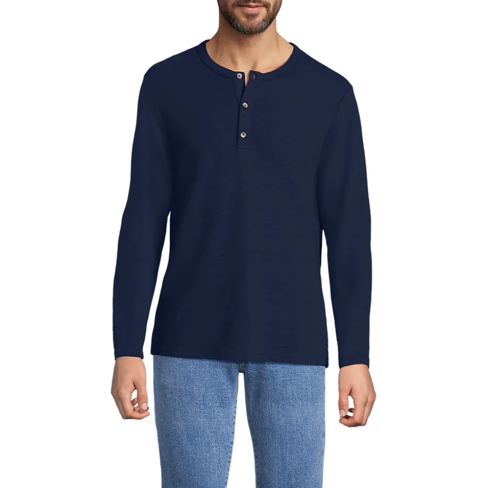 Ottoman-Henleyshirt mit langen Ärmeln für Herren