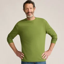 Ottoman-Rippshirt mit langen Ärmeln für Herren