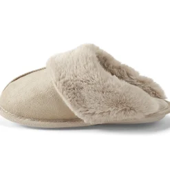 Pantoffel in Veloursleder-Optik für Damen