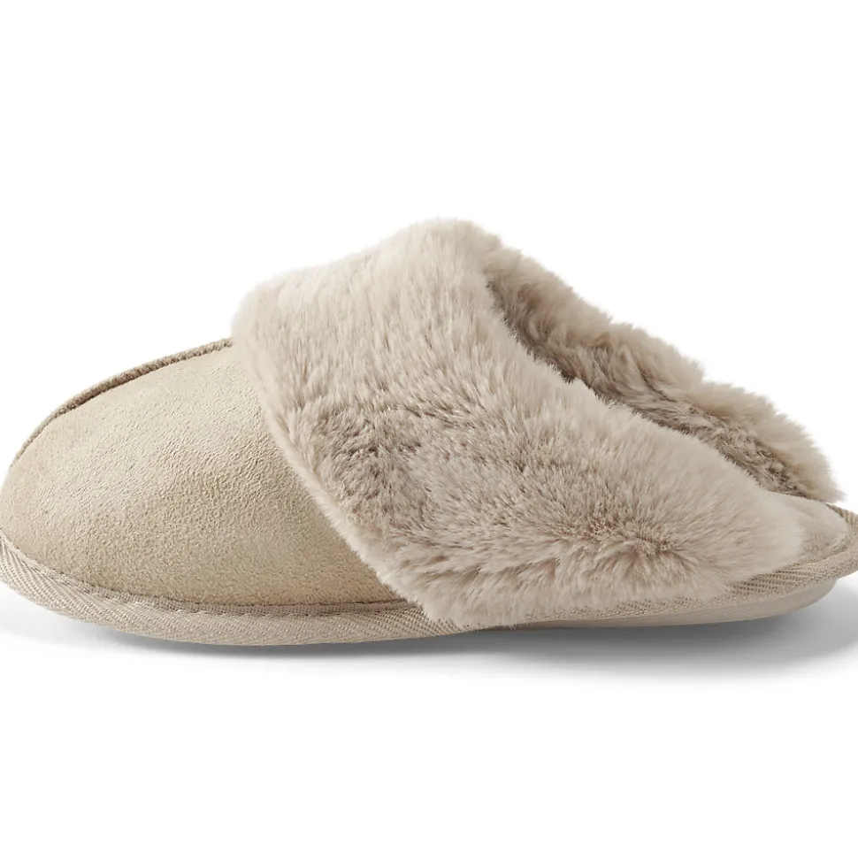 Pantoffel in Veloursleder-Optik für Damen