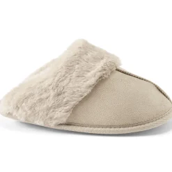 Pantoffel in Veloursleder-Optik für Damen