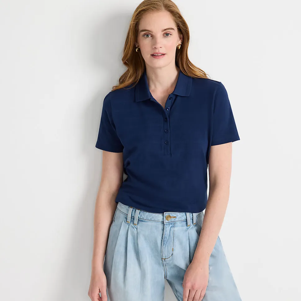 Piqué-Poloshirt für Damen