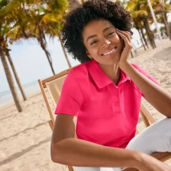Piqué-Poloshirt SLIM FIT mit kurzen Ärmeln für Damen