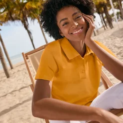 Piqué-Poloshirt SLIM FIT mit kurzen Ärmeln für Damen