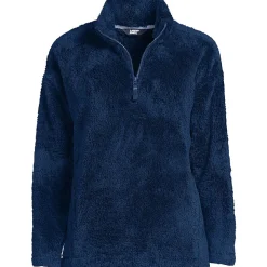 Plüschfleece-Pullover mit Reißverschluss für Damen