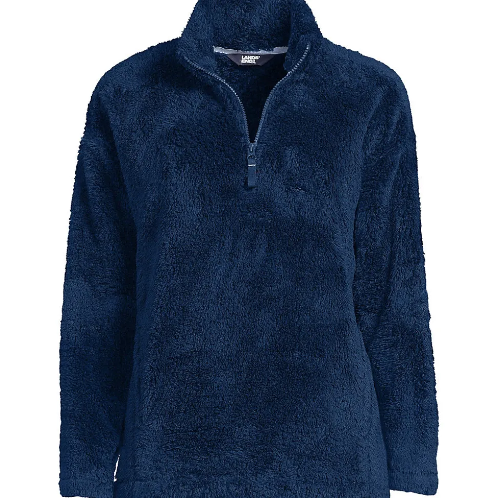 Plüschfleece-Pullover mit Reißverschluss für Damen