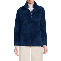 Plüschfleece-Pullover mit Reißverschluss für Damen
