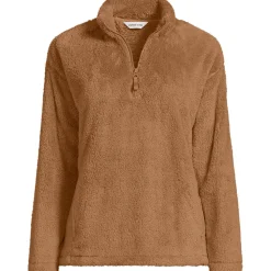 Plüschfleece-Pullover mit Reißverschluss für Damen