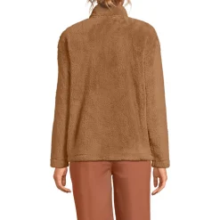 Plüschfleece-Pullover mit Reißverschluss für Damen