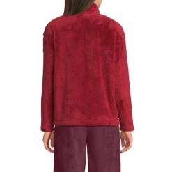 Plüschfleece-Pullover mit Reißverschluss für Damen