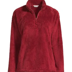Plüschfleece-Pullover mit Reißverschluss für Damen
