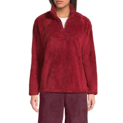 Plüschfleece-Pullover mit Reißverschluss für Damen