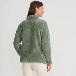 Plüschfleece-Pullover mit Reißverschluss für Damen