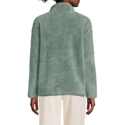 Plüschfleece-Pullover mit Reißverschluss für Damen