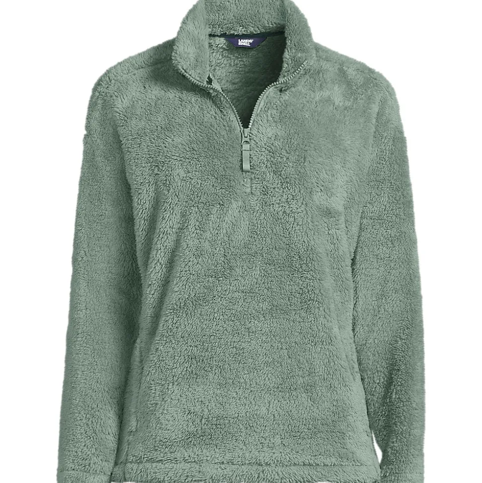 Plüschfleece-Pullover mit Reißverschluss für Damen