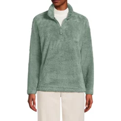 Plüschfleece-Pullover mit Reißverschluss für Damen