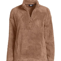 Plüschfleece-Pullover mit Reißverschluss für Damen