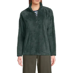 Plüschfleece-Pullover mit Reißverschluss für Damen