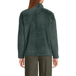Plüschfleece-Pullover mit Reißverschluss für Damen