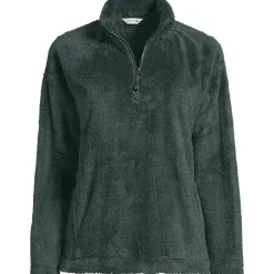 Plüschfleece-Pullover mit Reißverschluss für Damen