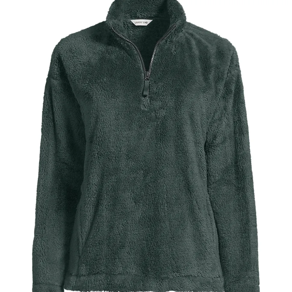Plüschfleece-Pullover mit Reißverschluss für Damen