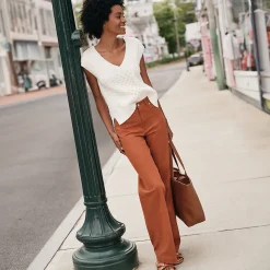 5-Pocket-Chinos mit weitem Bein für Damen